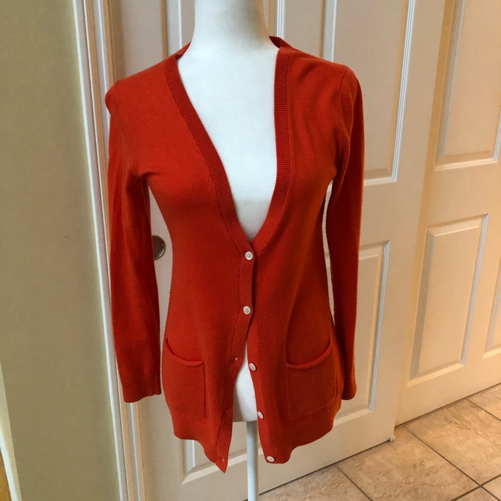 GAP Boyfriend Cardigan, Orange, Sz S